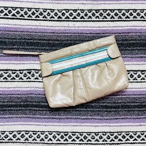 VTG 1980s Tan + Turquoise Clutch